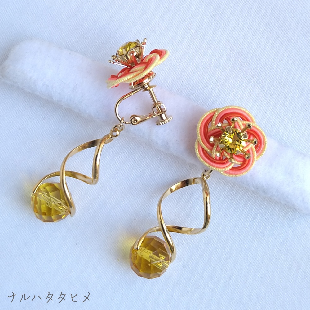 風神龍と雷神龍の水引イヤリング