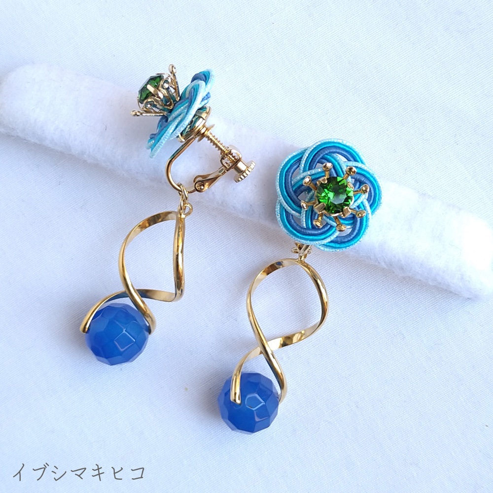 風神龍と雷神龍の水引イヤリング