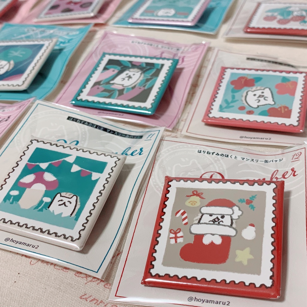 マンスリー缶バッジ はりねずみのほくと