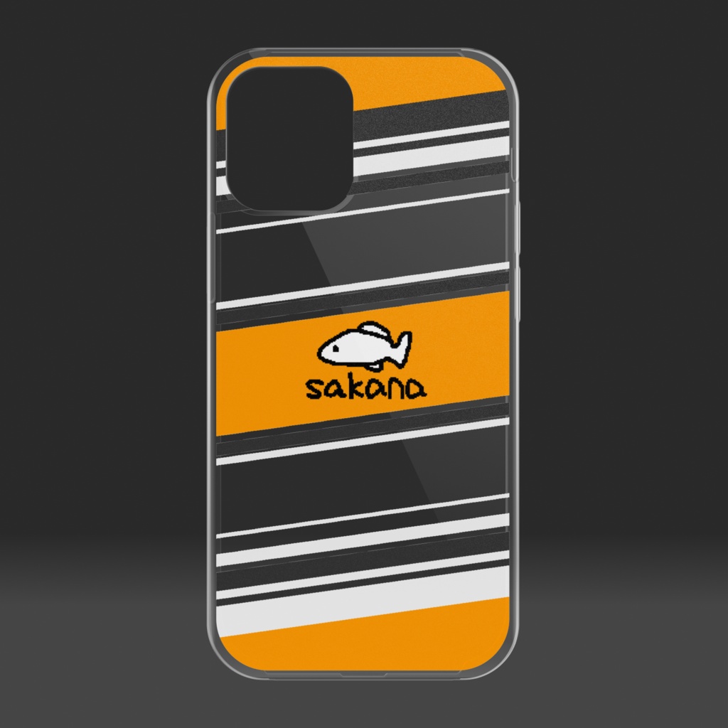 さかなiPhoneケース(オレンジストライプ)