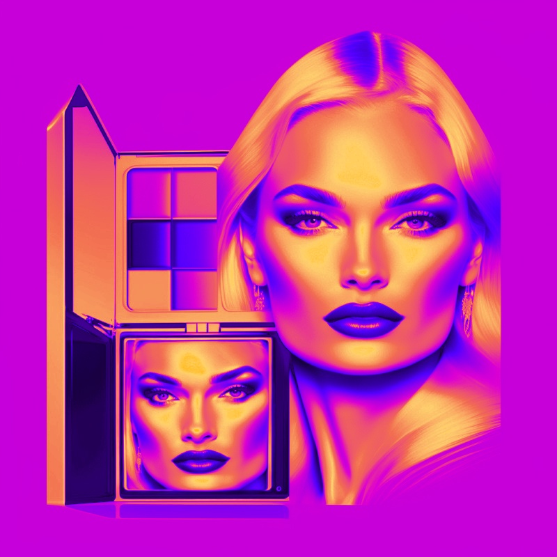 イラスト 女性ブロンド : 化粧品店向け Radiant Blonde: Art Illustration for a cosmetic store