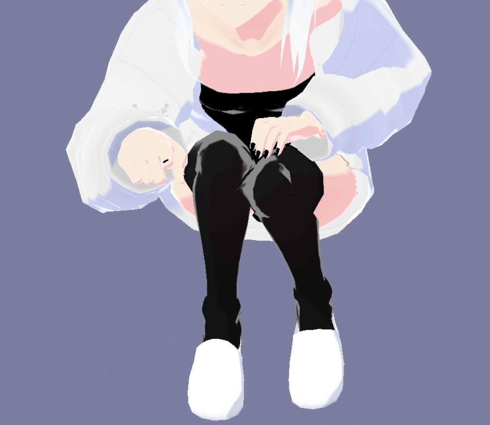 【VRoid用】Simple White Slippers シンプルな白いスリッパ