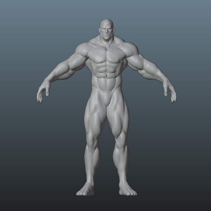 筋肉　男　素体　3d