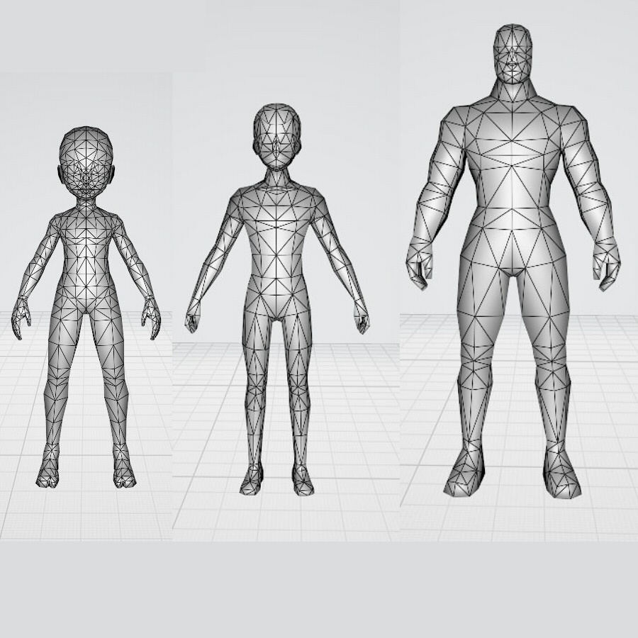 お得パック 3dモデル 子供 少年 青年 ３体 素体 ボディメッシュ ３ｄにんぎょう Booth