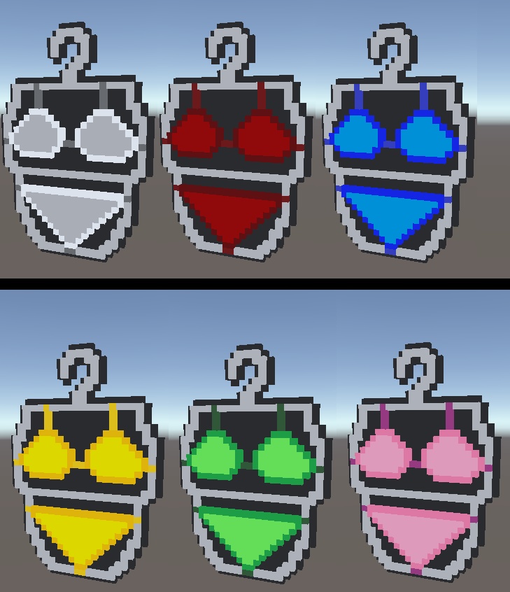 ボクセル水着ピンバッジ