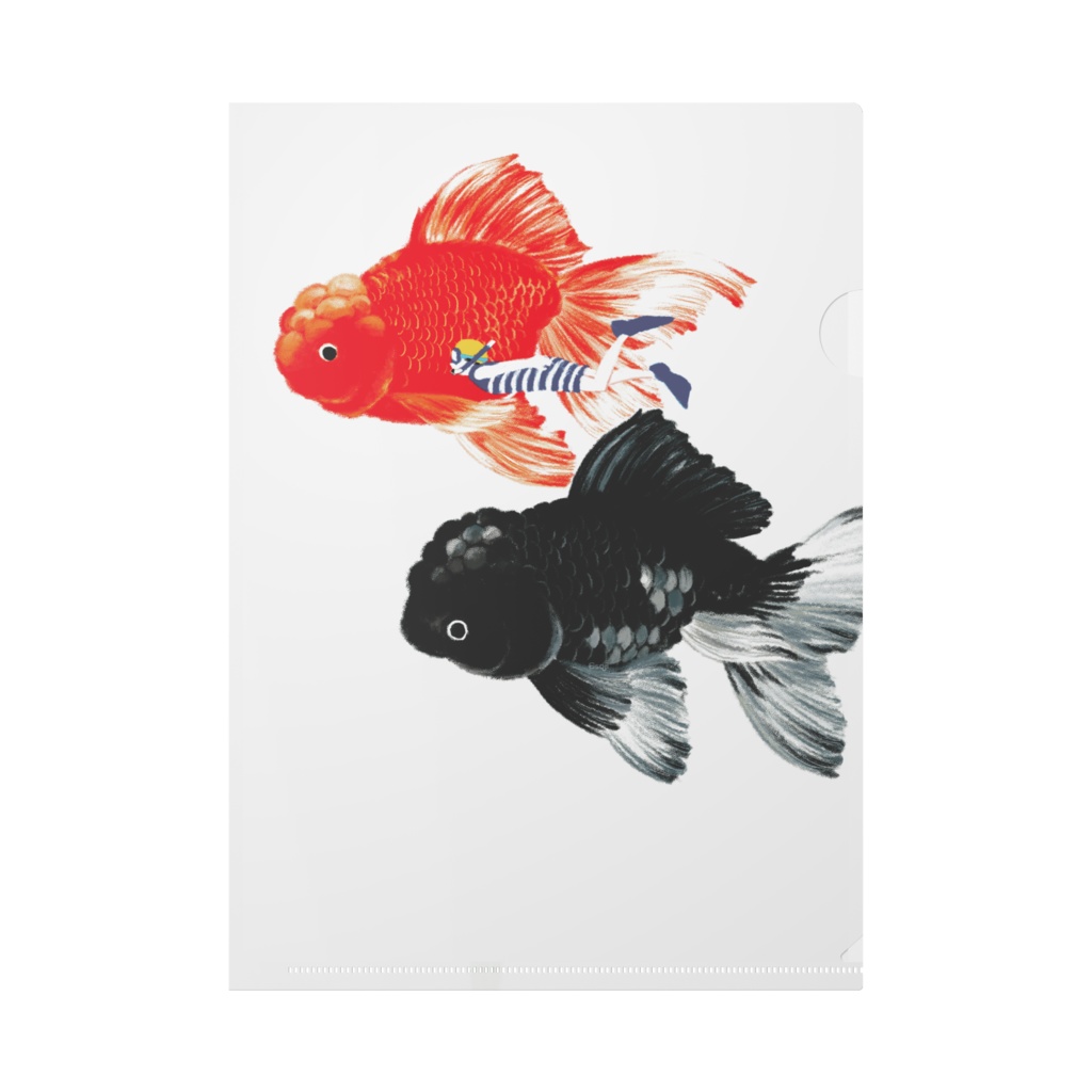 金魚とスイマーのクリアファイル