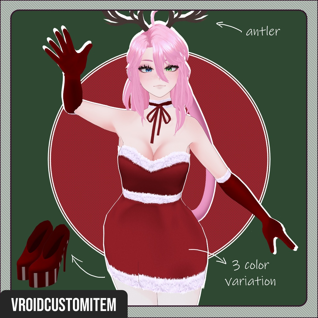 Christmas reindeer dress for VRoid