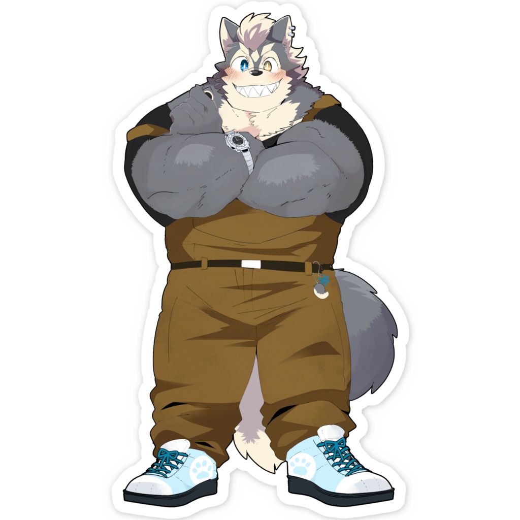 オーバーオールなアルクのステッカー