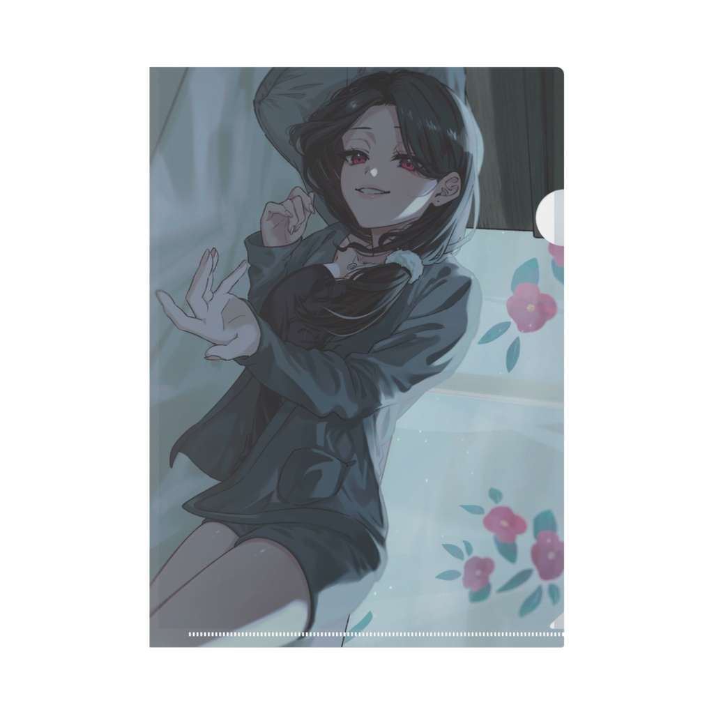 寝間着イラストクリアファイル　A4
