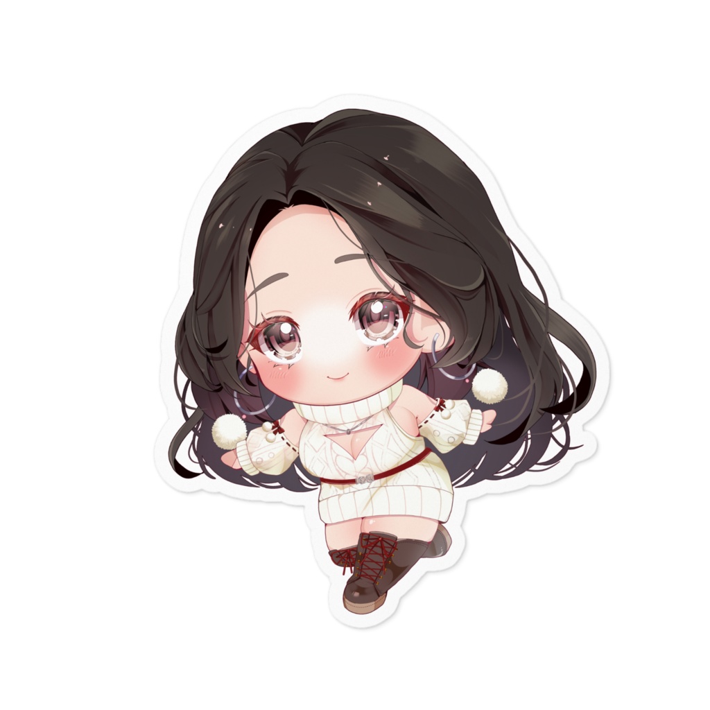 新衣装ver.ミニキャラステッカー(ニットワンピの姿)