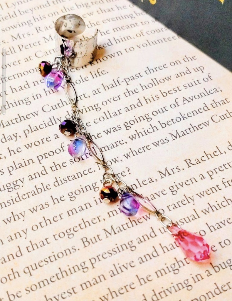 91ワンランク上のオシャレ♥スワロフスキー☆ベリー色のイヤーカフ