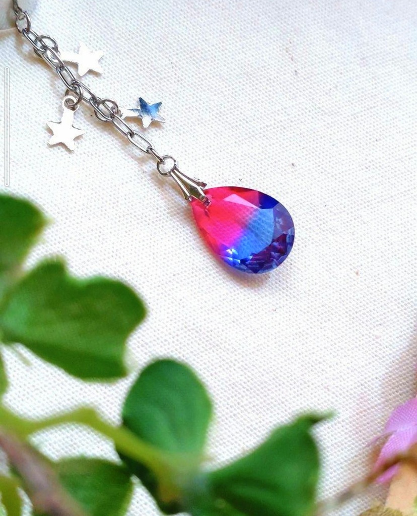 397バイアスカラー♡ハンドメイド ガラス イヤーカフ☆