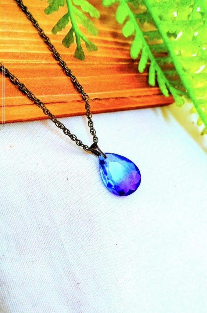 713パープル&ブルーのグラデーションペンダント☆ハンドメイドアクセサリー