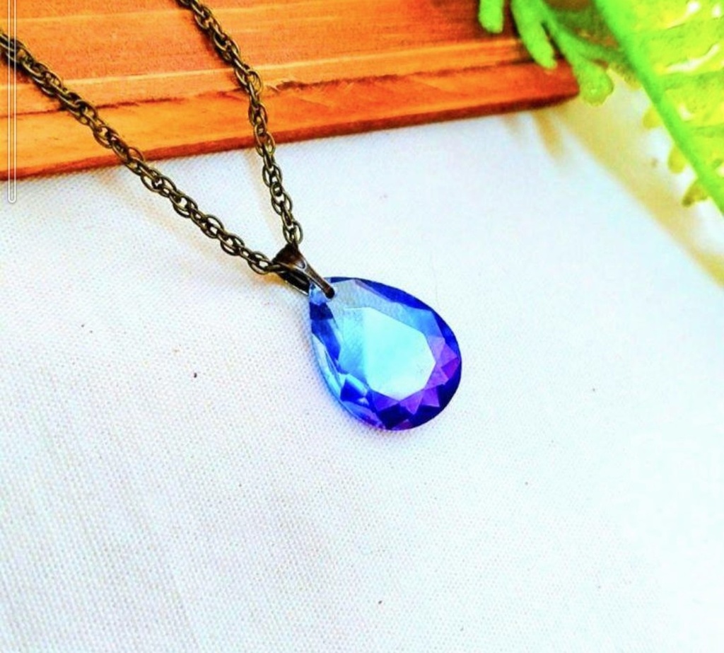 713パープル&ブルーのグラデーションペンダント☆ハンドメイドアクセサリー