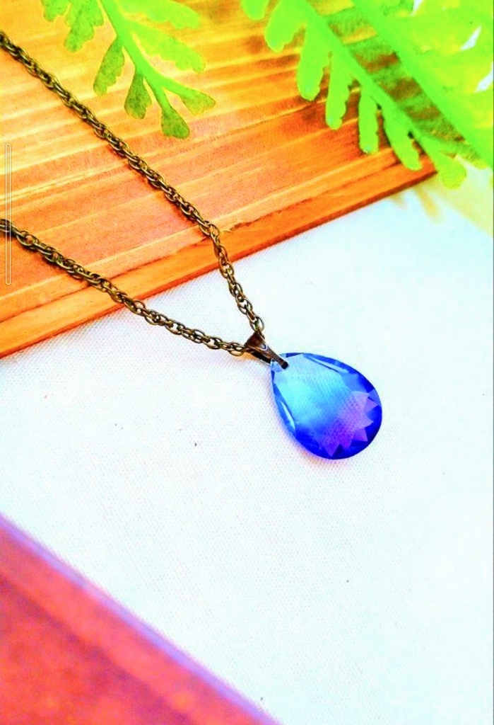 713パープル&ブルーのグラデーションペンダント☆ハンドメイドアクセサリー