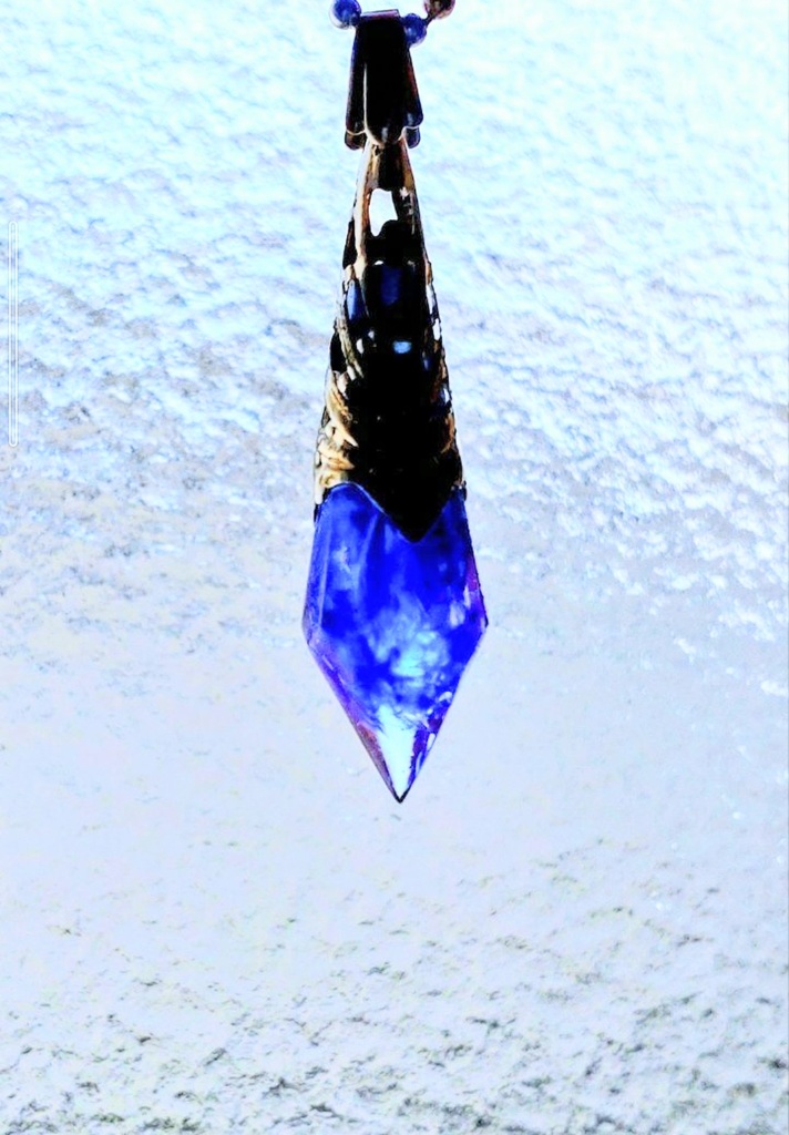 463宝石魔法のペンデュラム☆パープル♡鉱石レジン☆ハンドメイドペンダント