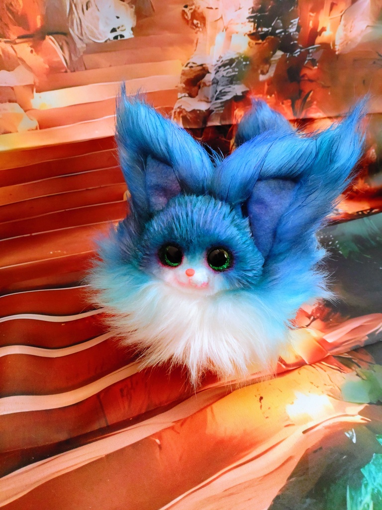 キツネ ハンドメイドぬいぐるみArtDollアートドールfox猫狐ケモノ幻獣人形