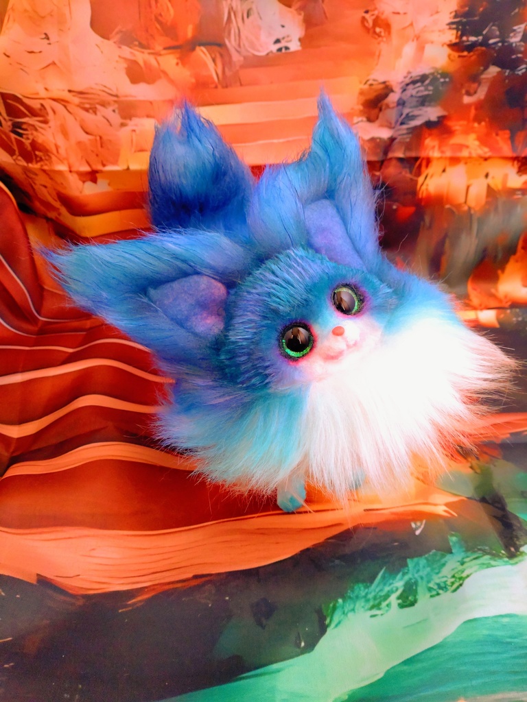 キツネ ハンドメイドぬいぐるみArtDollアートドールfox猫狐ケモノ幻獣人形