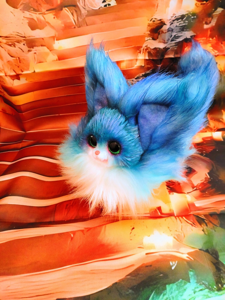 キツネ ハンドメイドぬいぐるみArtDollアートドールfox猫狐ケモノ幻獣人形