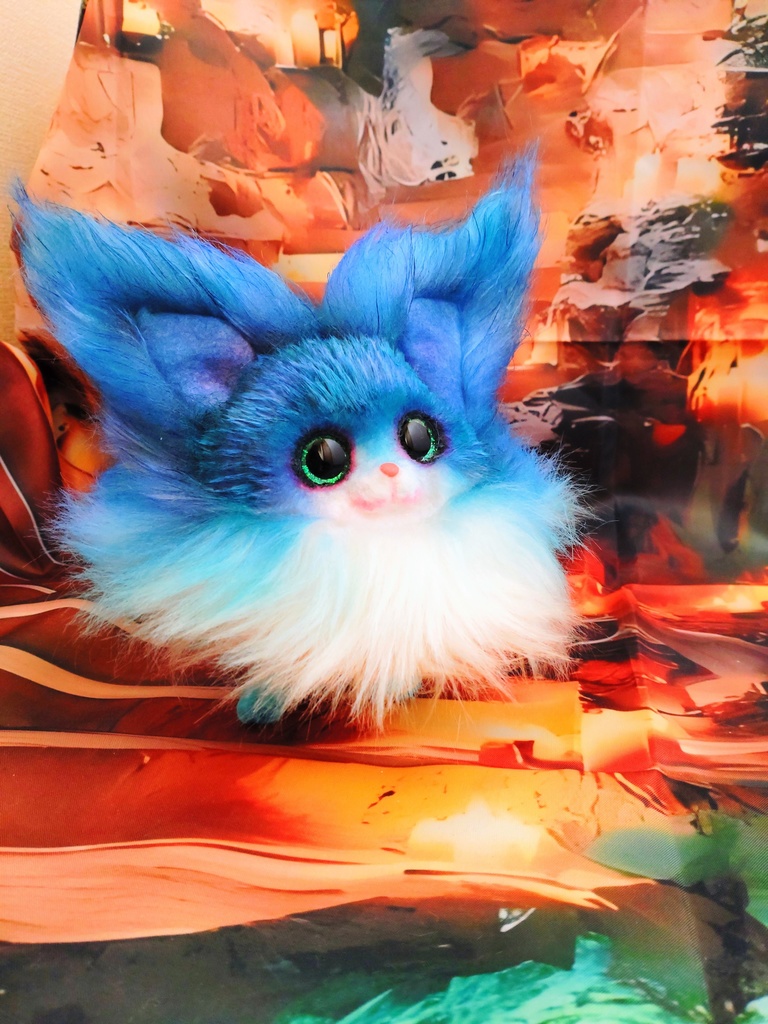 キツネ ハンドメイドぬいぐるみArtDollアートドールfox猫狐ケモノ幻獣人形