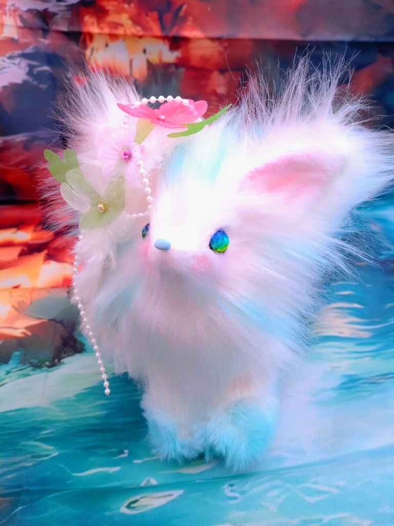 蓄光☆水魔法の狐☆アートドールartdollハンドメイドぬいぐるみfoxキツネ Fantasy JAPAN 人形