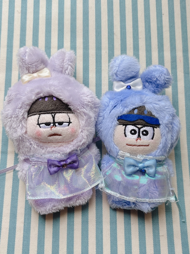 【10センチぬい】💜ふわふわうさぎの赤ちゃん着ぐるみスタイ付き🐇ほわぬい10センチぬい