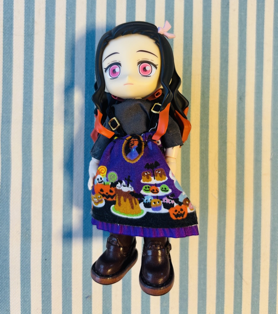 【ドール服】楽しいハロウィン柄スカートニ点セット⭐️ねんどろいどドール、オビツ11サイズ