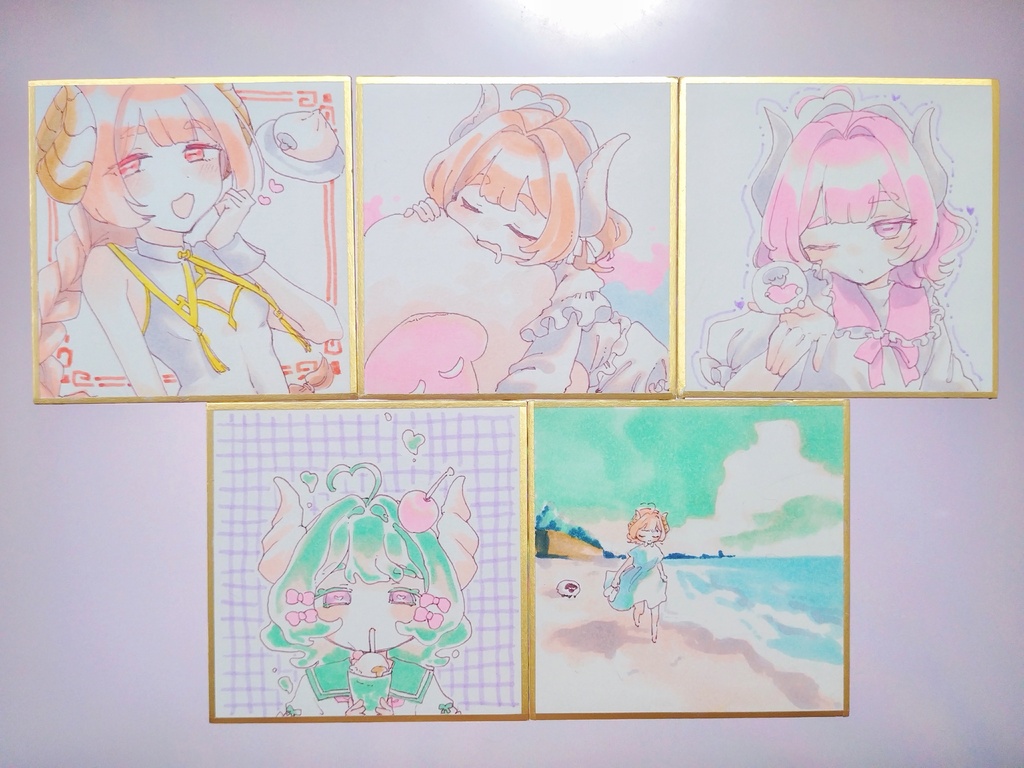 【豆サイズ】アナログイラスト色紙