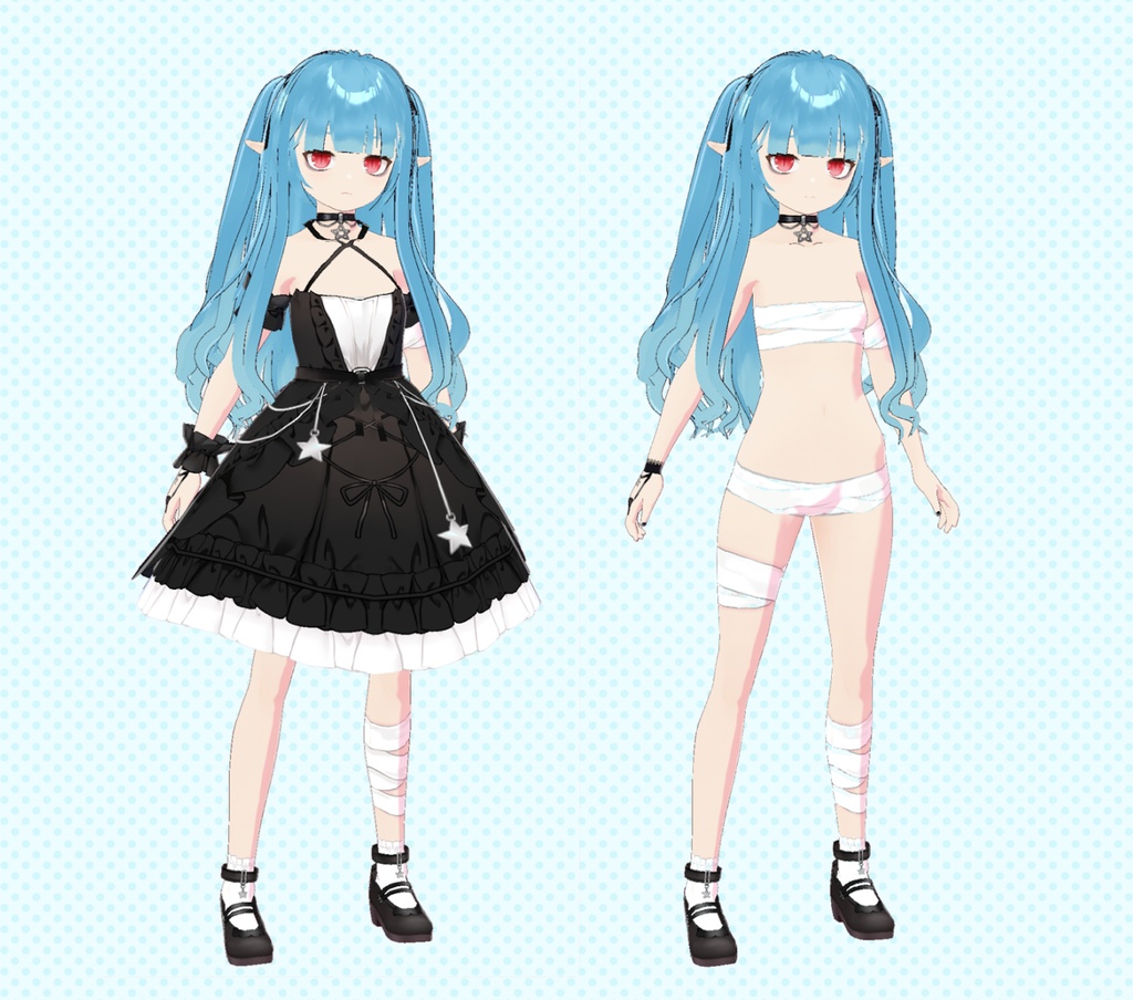 【Vroidオリ衣装vol.1】黒のドレス