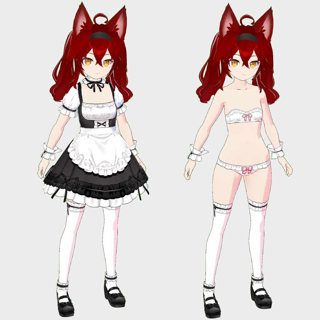 【Vroidオリ衣装vol.3】黒のメイド服