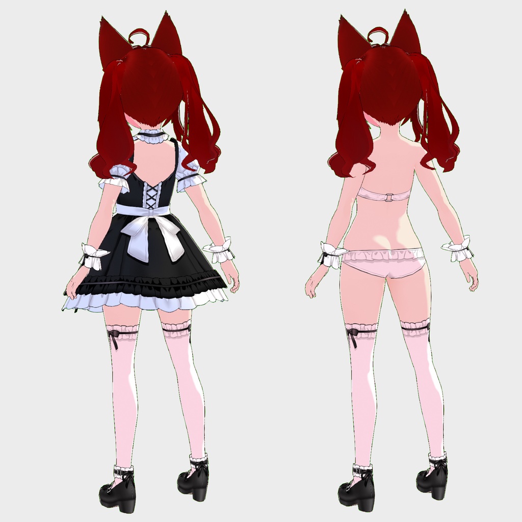 【Vroidオリ衣装vol.3】黒のメイド服