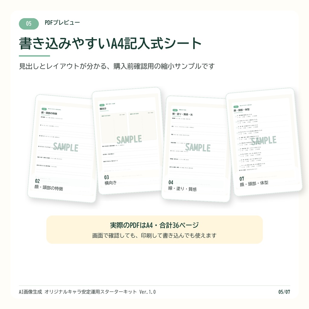 AI画像生成 オリジナルキャラ安定運用スターターキット Ver.1.0