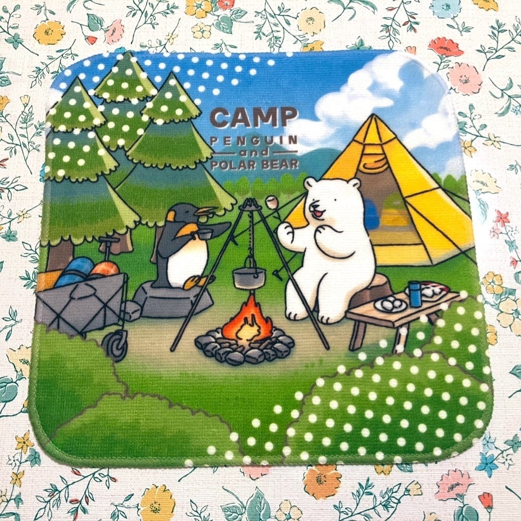 【ハンドタオル】しろくまキャンプ
