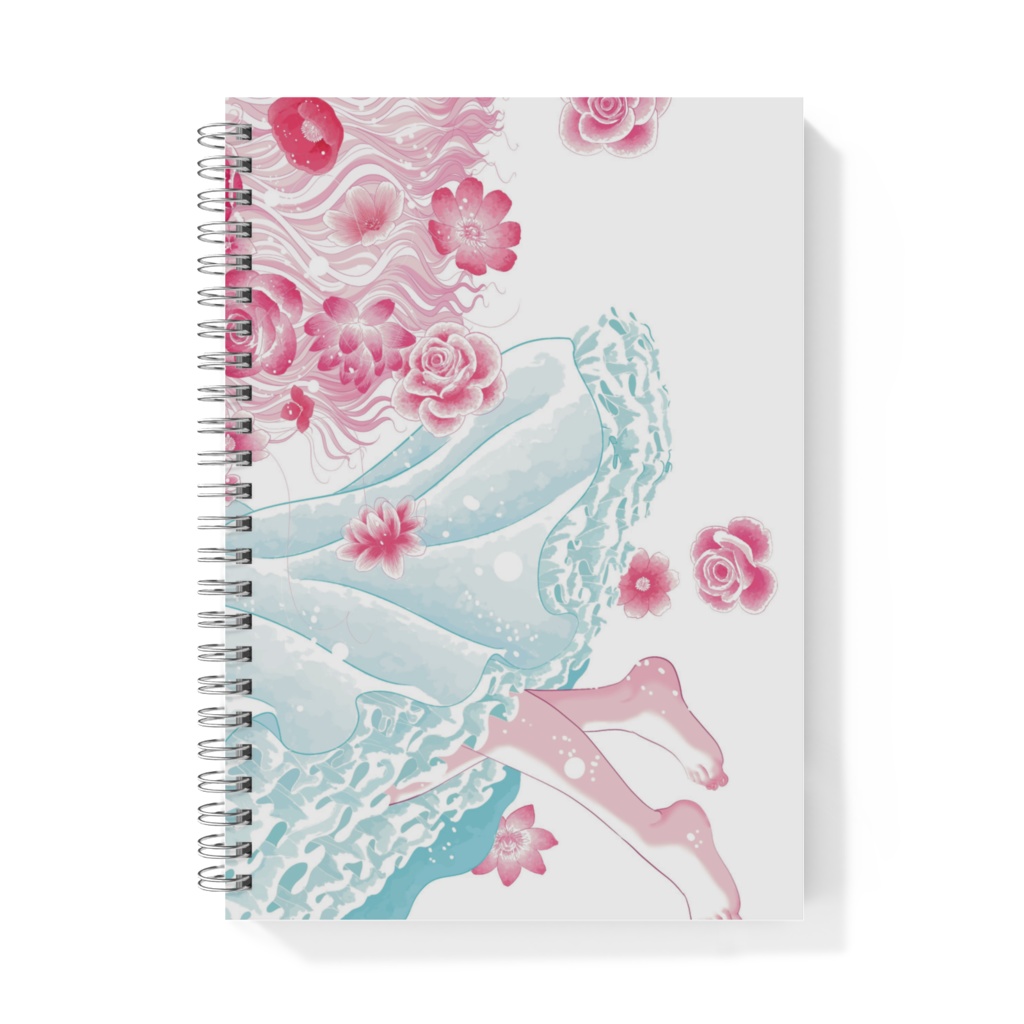 少女と花-A5ノート