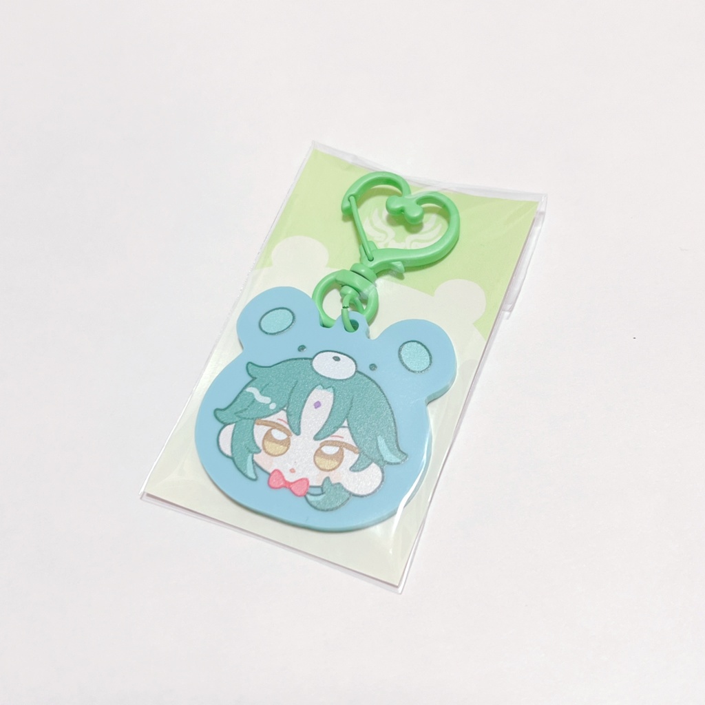 風元素男子のくまちゃんキーホルダー