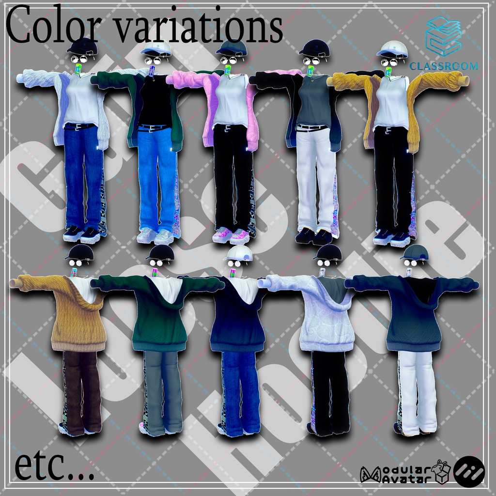 【無料あり&発売記念セール】Gain Loose Hoodie ラフなパーカースタイル【男女12アバター対応】