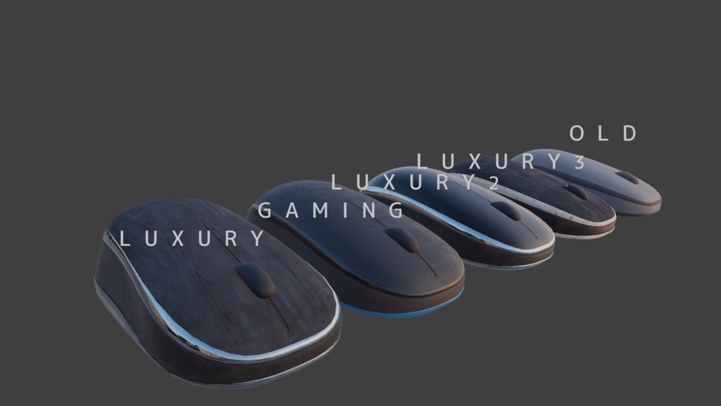 【OLD】【3Dデータ】マウス 5パターンセット