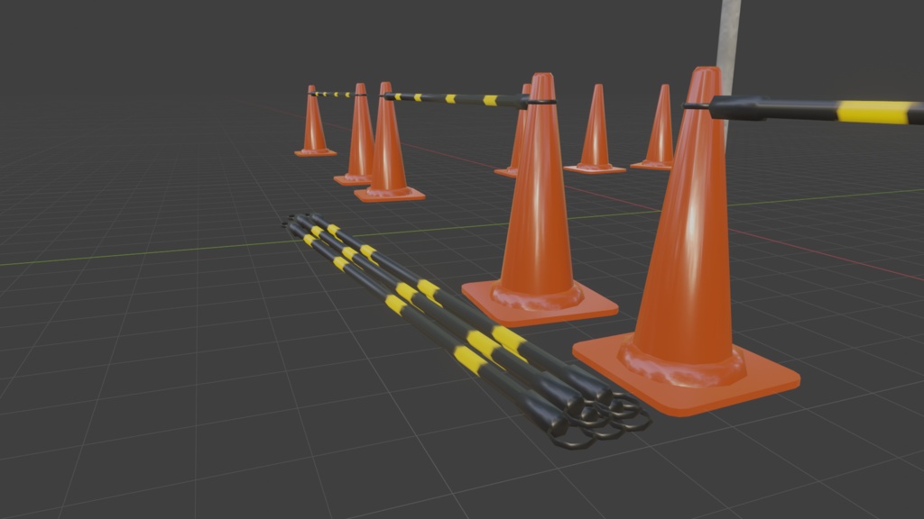 三角コーン 街灯 カーブミラー セット