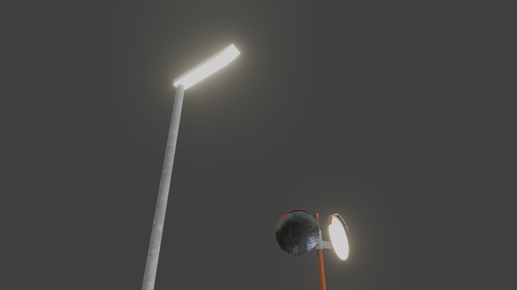 三角コーン 街灯 カーブミラー セット