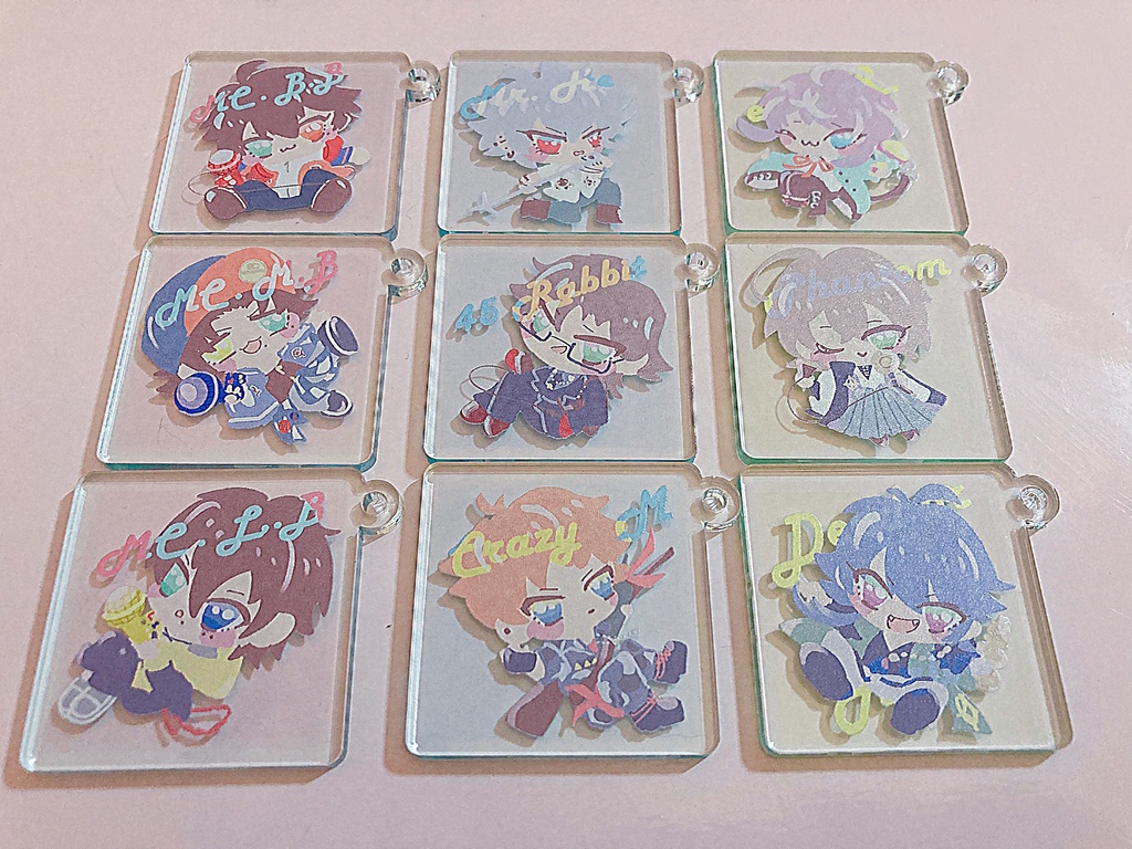 ガラス色のすくえあアクキー