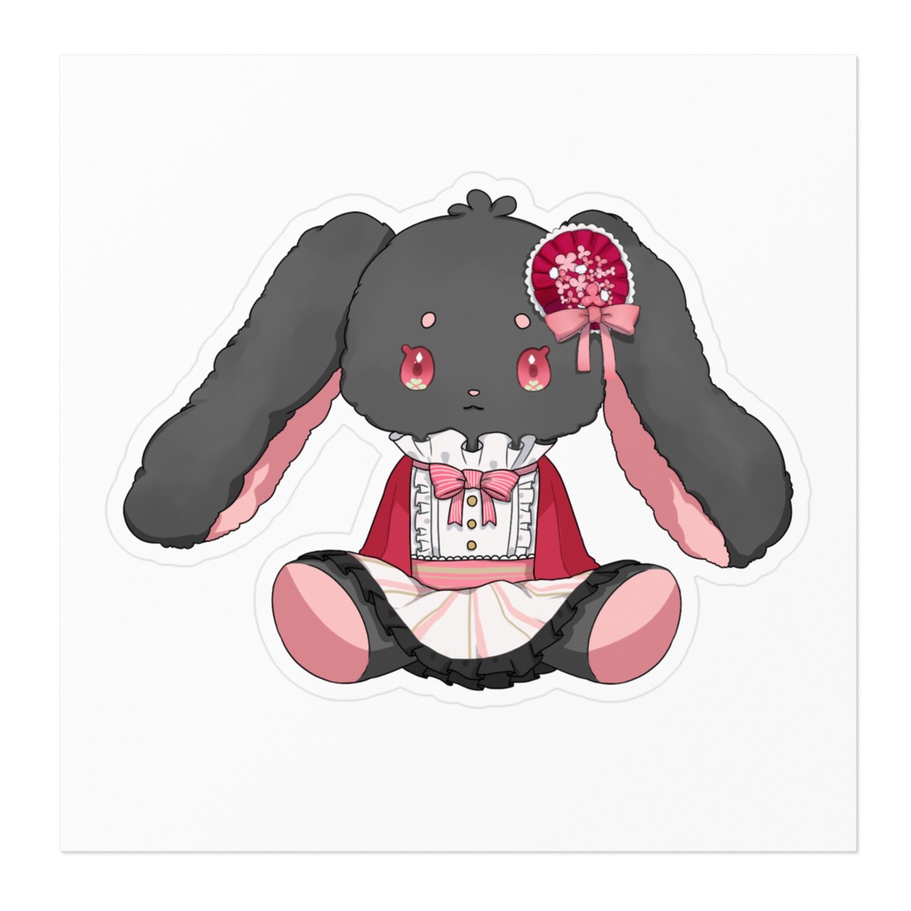 芽々子-和×ロリータ- うさぎぬいステッカー