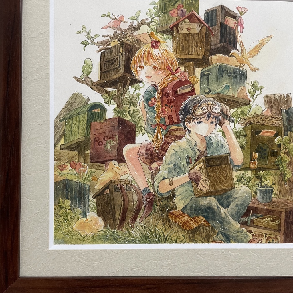【額装原画】手紙集う場所