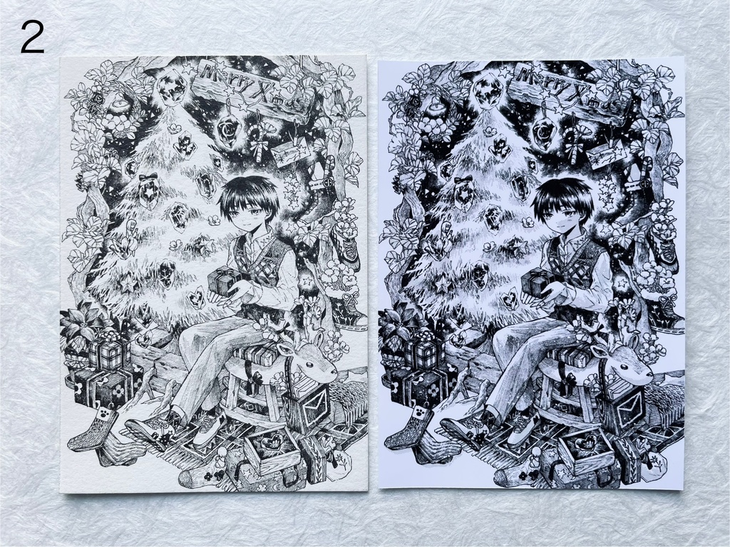 【フレームレス原画】冬❄︎_イラストカード付き