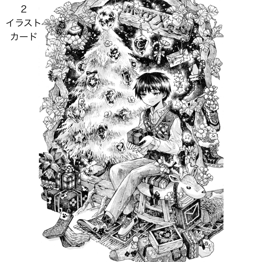 【フレームレス原画】冬❄︎_イラストカード付き