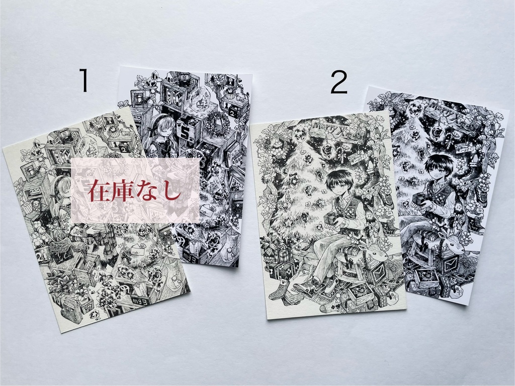 【フレームレス原画】冬❄︎_イラストカード付き