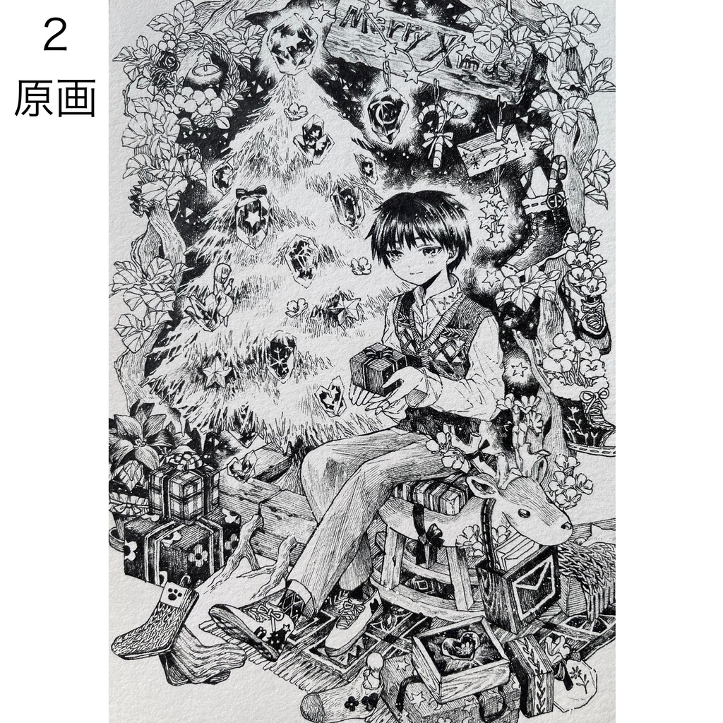 【フレームレス原画】冬❄︎_イラストカード付き