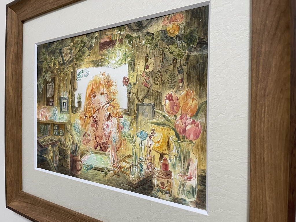 【額装原画】花宿りの部屋