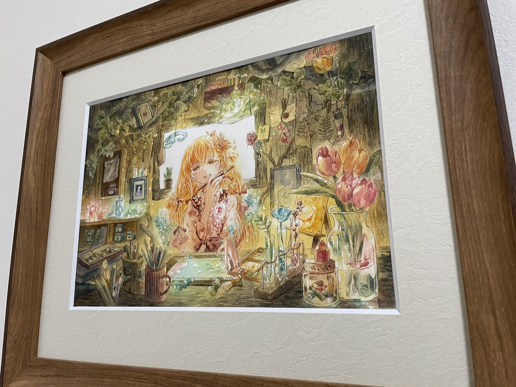 【額装原画】花宿りの部屋