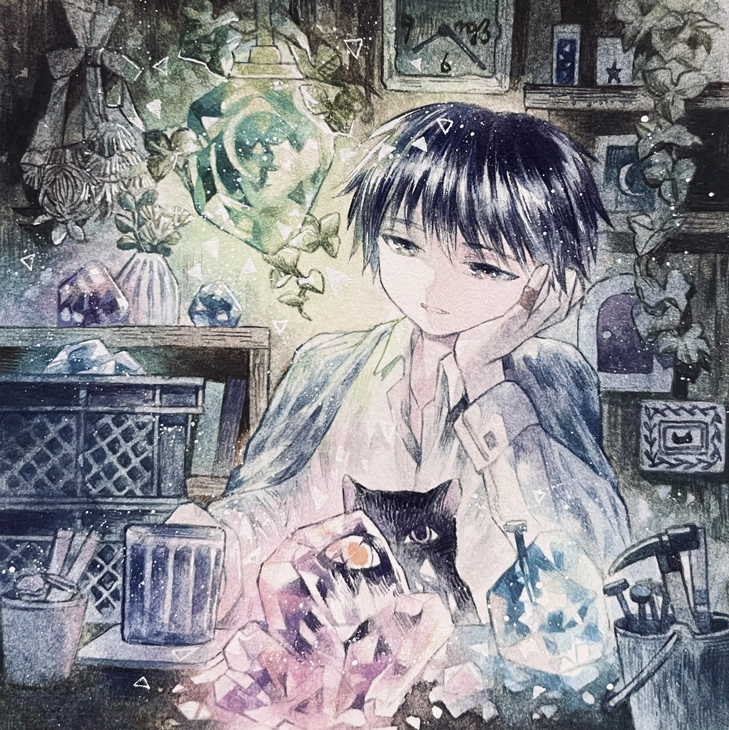 【額装原画】星月夜を宿す