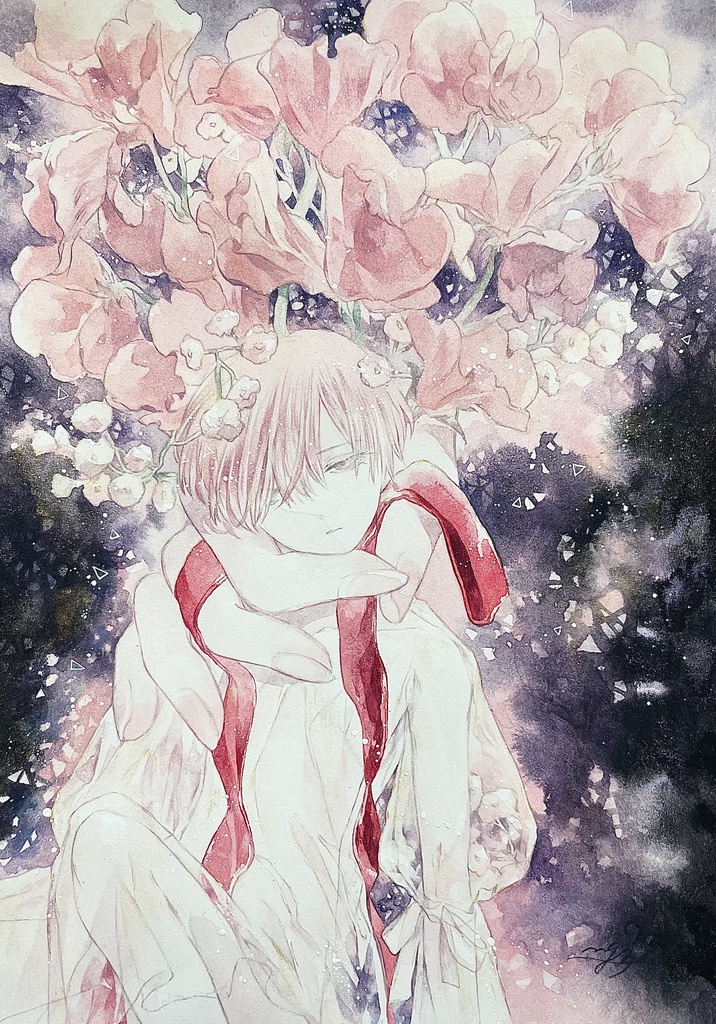 【額装原画】花人A -bouquet-